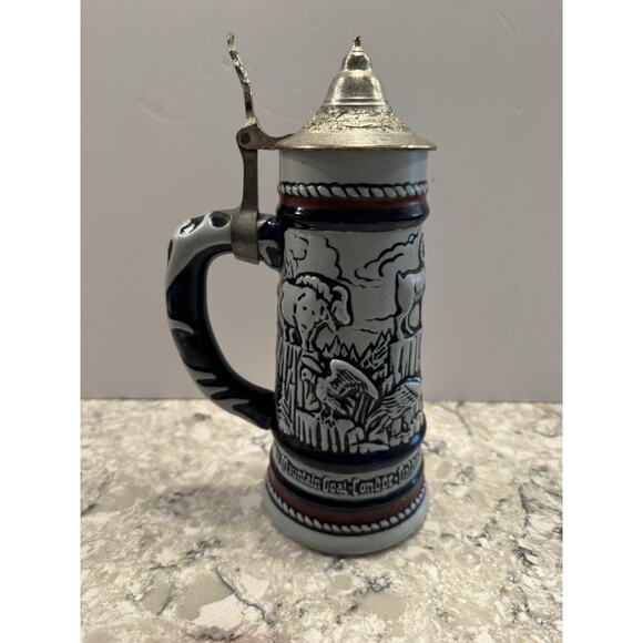 Avon Vintage German Ceramic Beer Stein With Pewter Lid Signed 1976 - Picture 6 of 9
